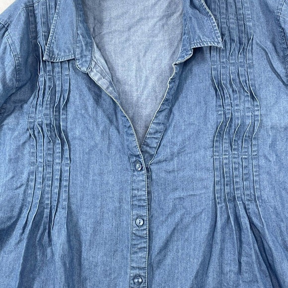 Womens Size XXL Gloria Vanderbilt Cotton & Lyocell Chambray Button Down Shirt‎ - Picture 15 of 15